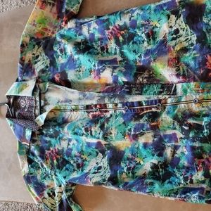Bugatchi mens multicolored button up shirt